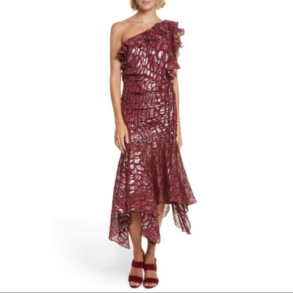 VERONICA BEARD Leighton Silk Blend 1-Shoulder Midi - Picture 4 of 9